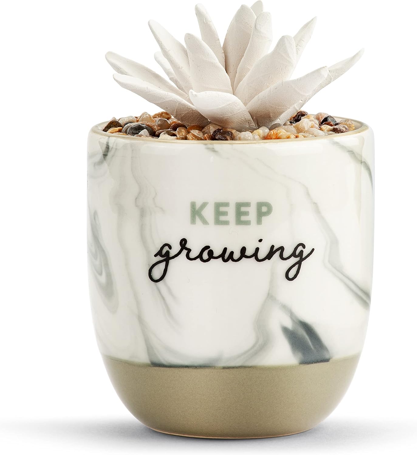 Demdaco Keep Growing Succulent Marbled Grey Ceramic Oil Diffuser