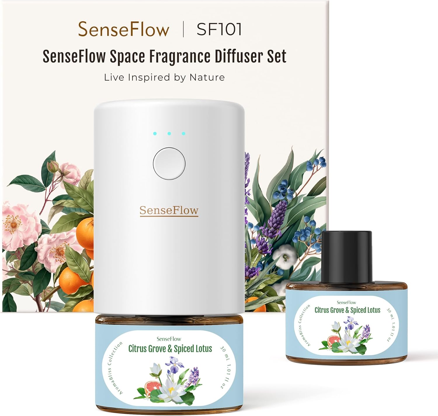 SenseFlow SF101 Waterless Ultrasonic Diffuser - 100 Plant-Based