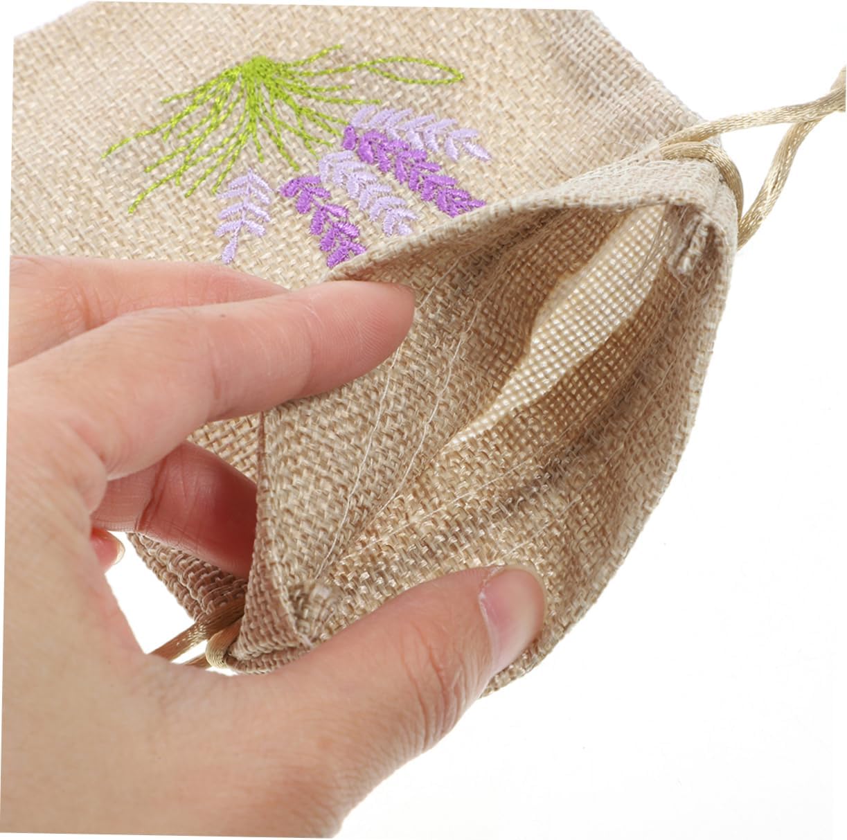 Sosoport 20pcs Lavender Sachet Bags Mini Embroidered Storage Drawstring Pouches