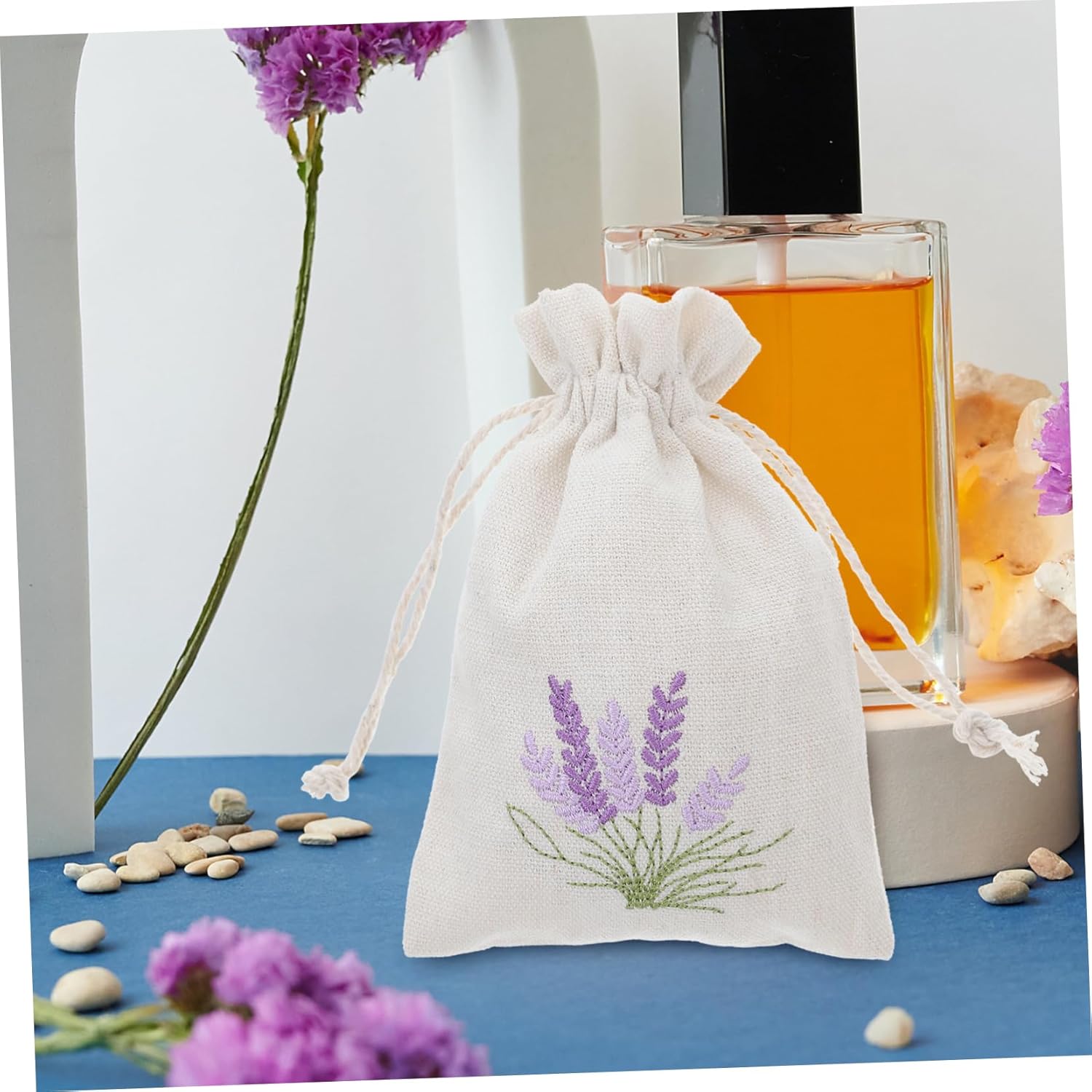 VALICLUD 10Pcs Lavender Sachet Bags Reusable Drawstring Pouches