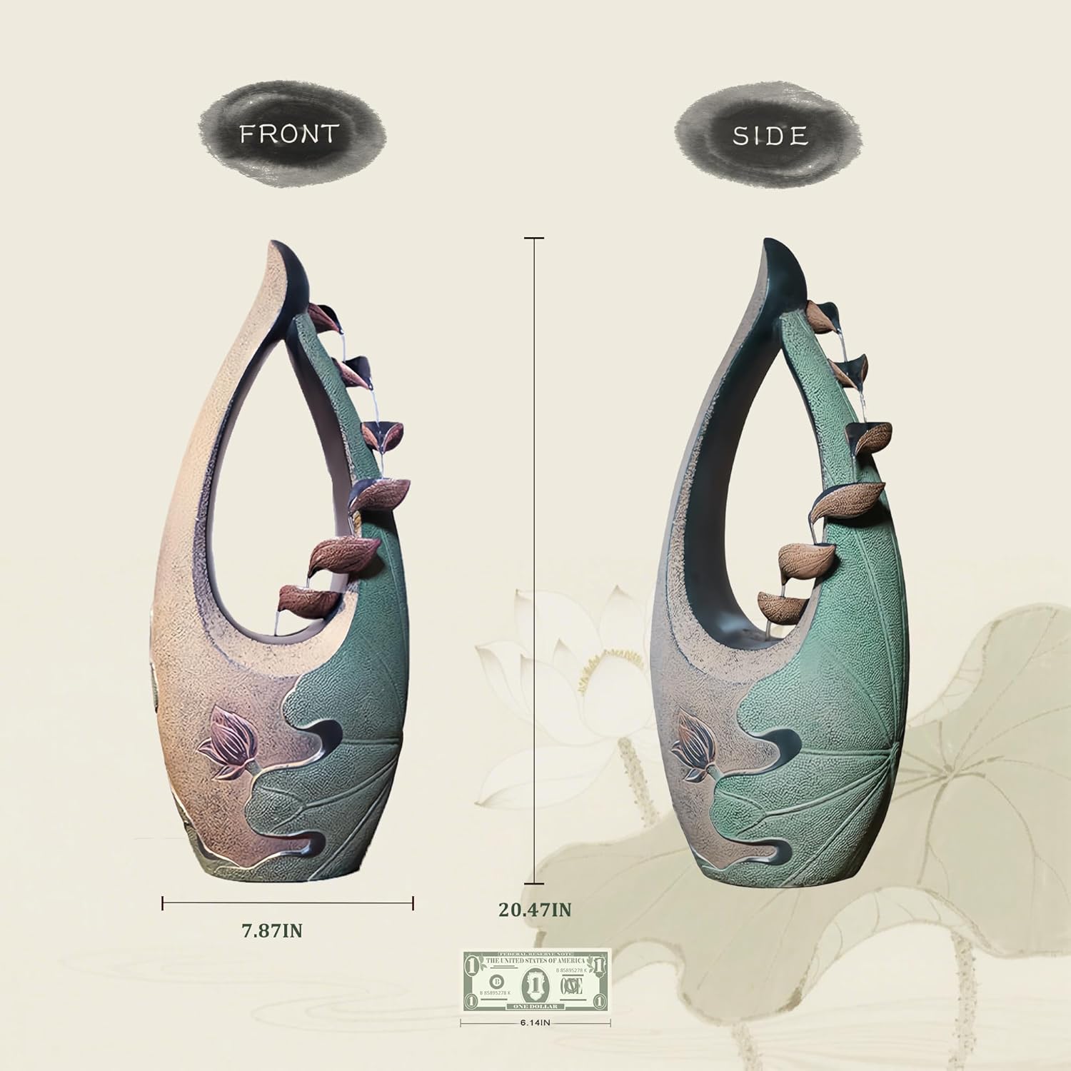 Indoor Tabletop Water Fountain with Decorative Design