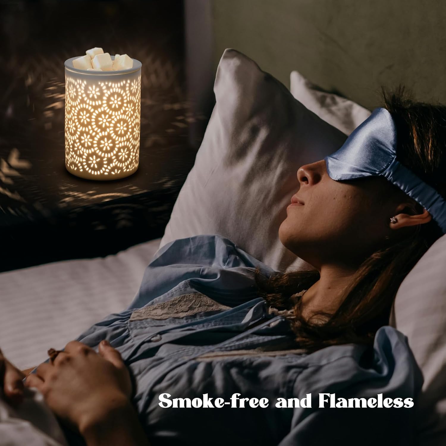 Floral Wax Melts Warmer with LED Light