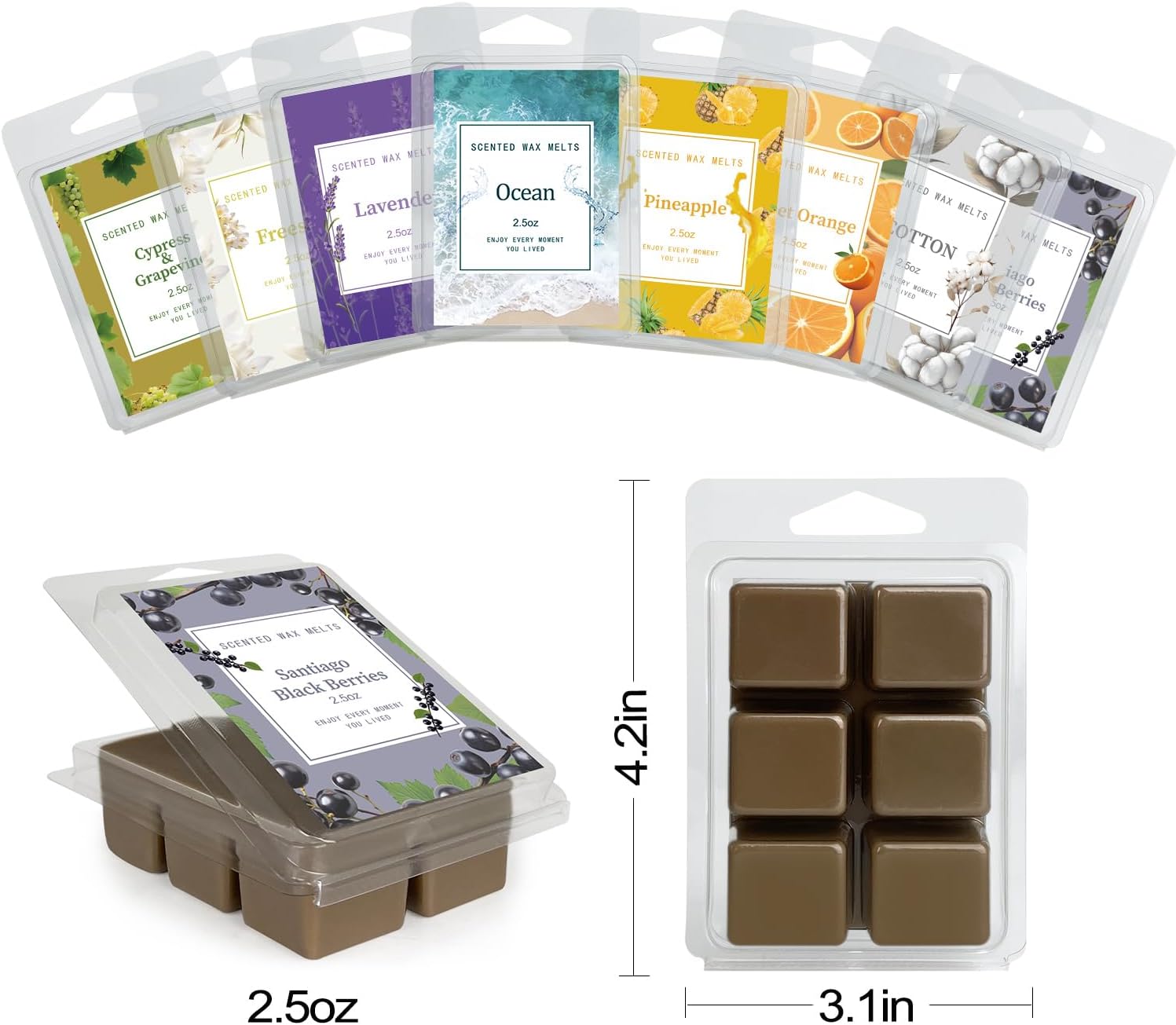 Aubinkenny Scented Wax Melts Set 8 Premium Scents