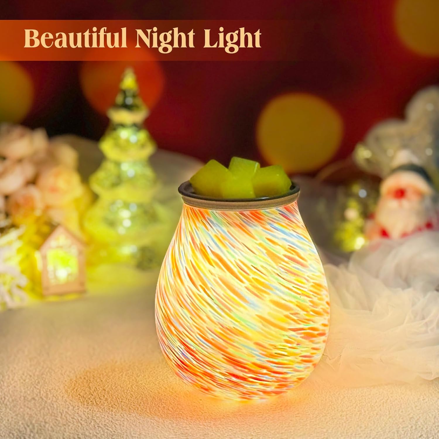 Electric Wax Melt Warmer with Colorful Glass Design