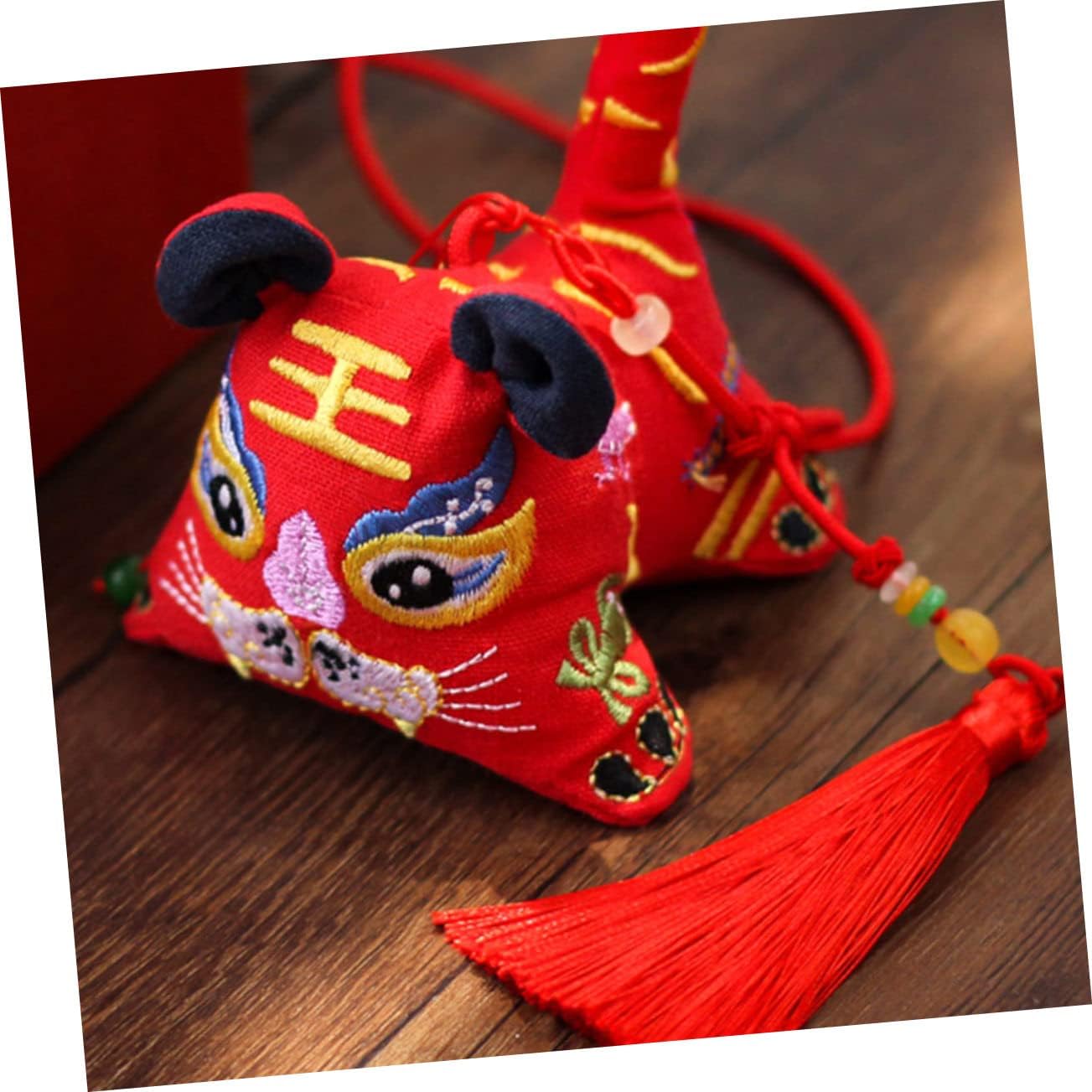 Creative Embroidered Tiger Design Car Hanging Sachet Pendant