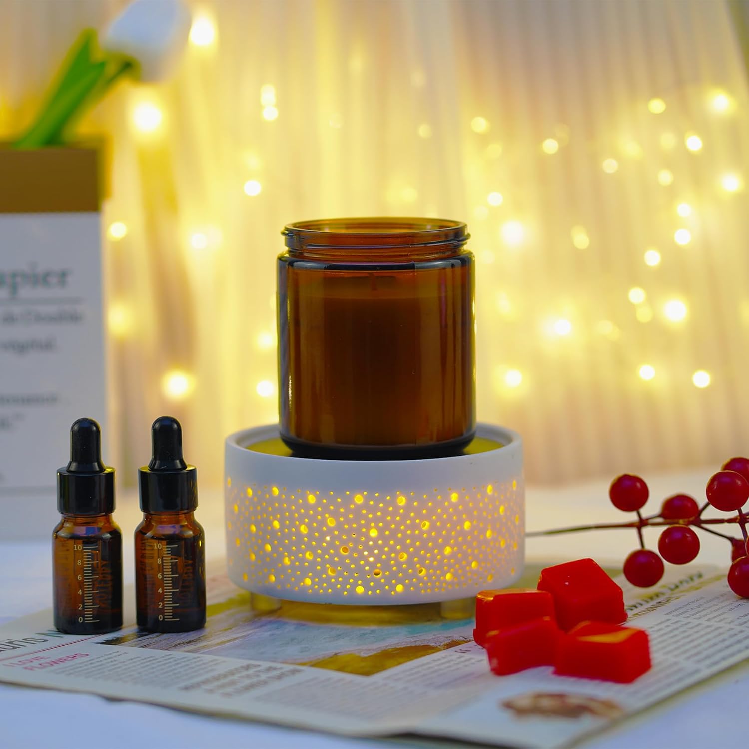 Geronland 3-in-1 Electric Wax Melter with Light for Aromatherapy