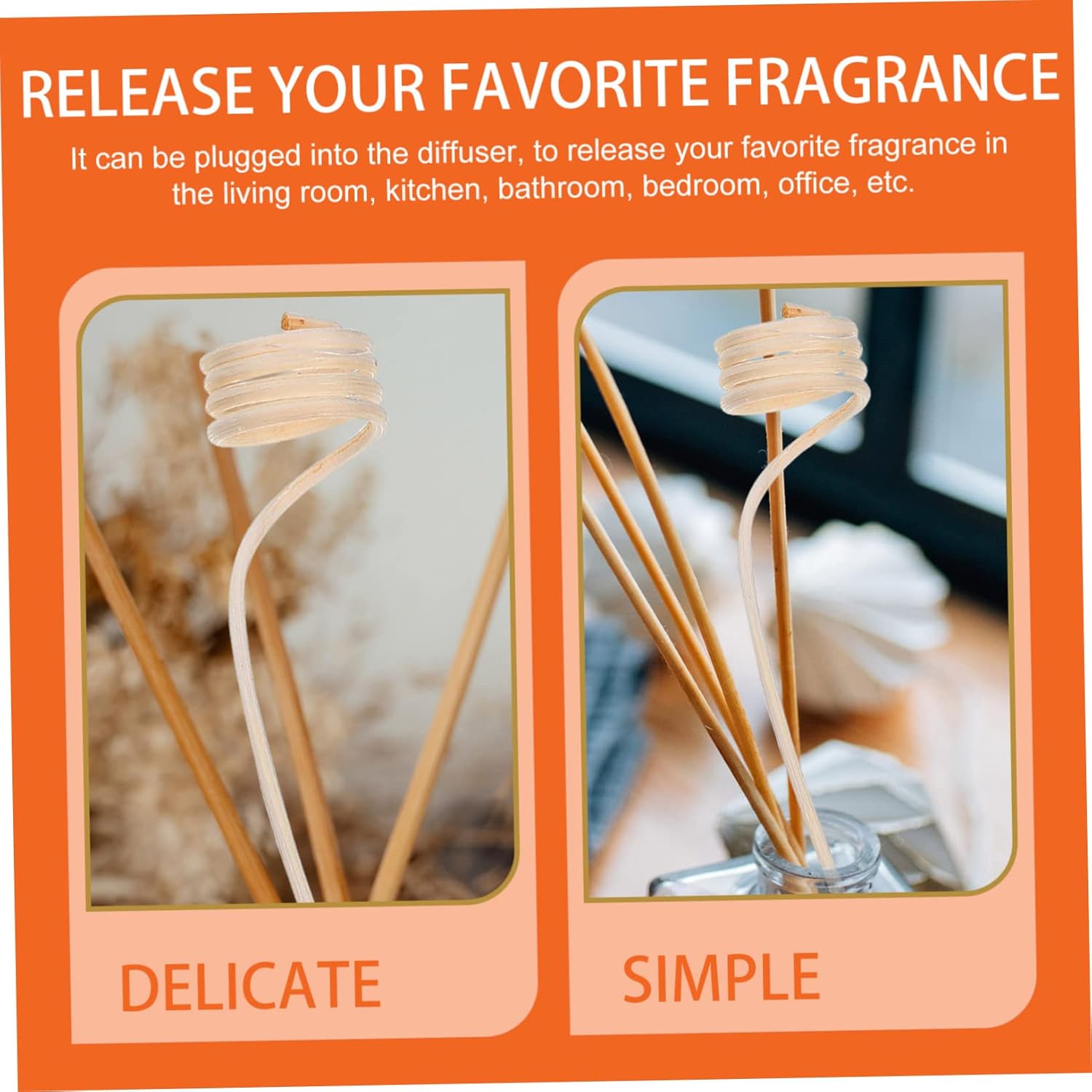 20Pcs Rattan Aroma Diffuser Sticks for Home Office and Bedroom