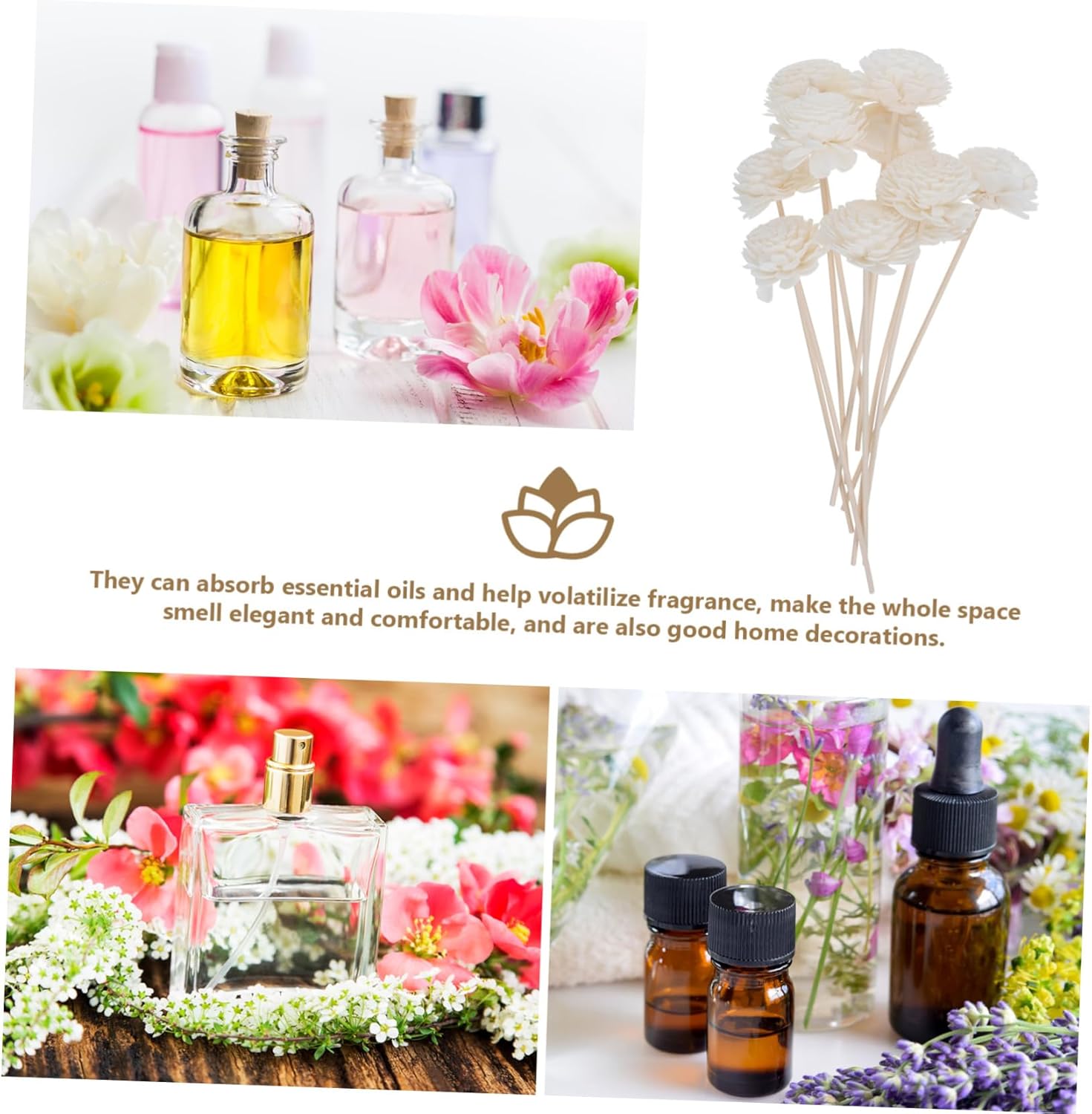 GALPADA 10pcs Flower Diffuser Sticks for Home Decor