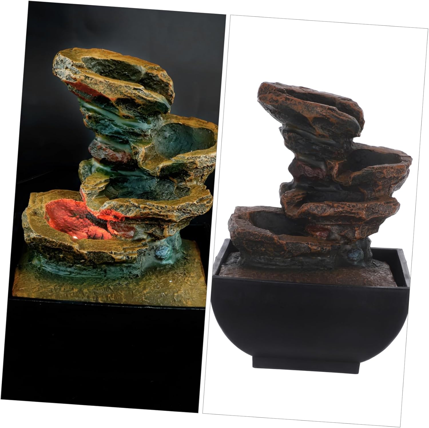 Cabilock Tabletop Fountain with LED Light and Water Sound