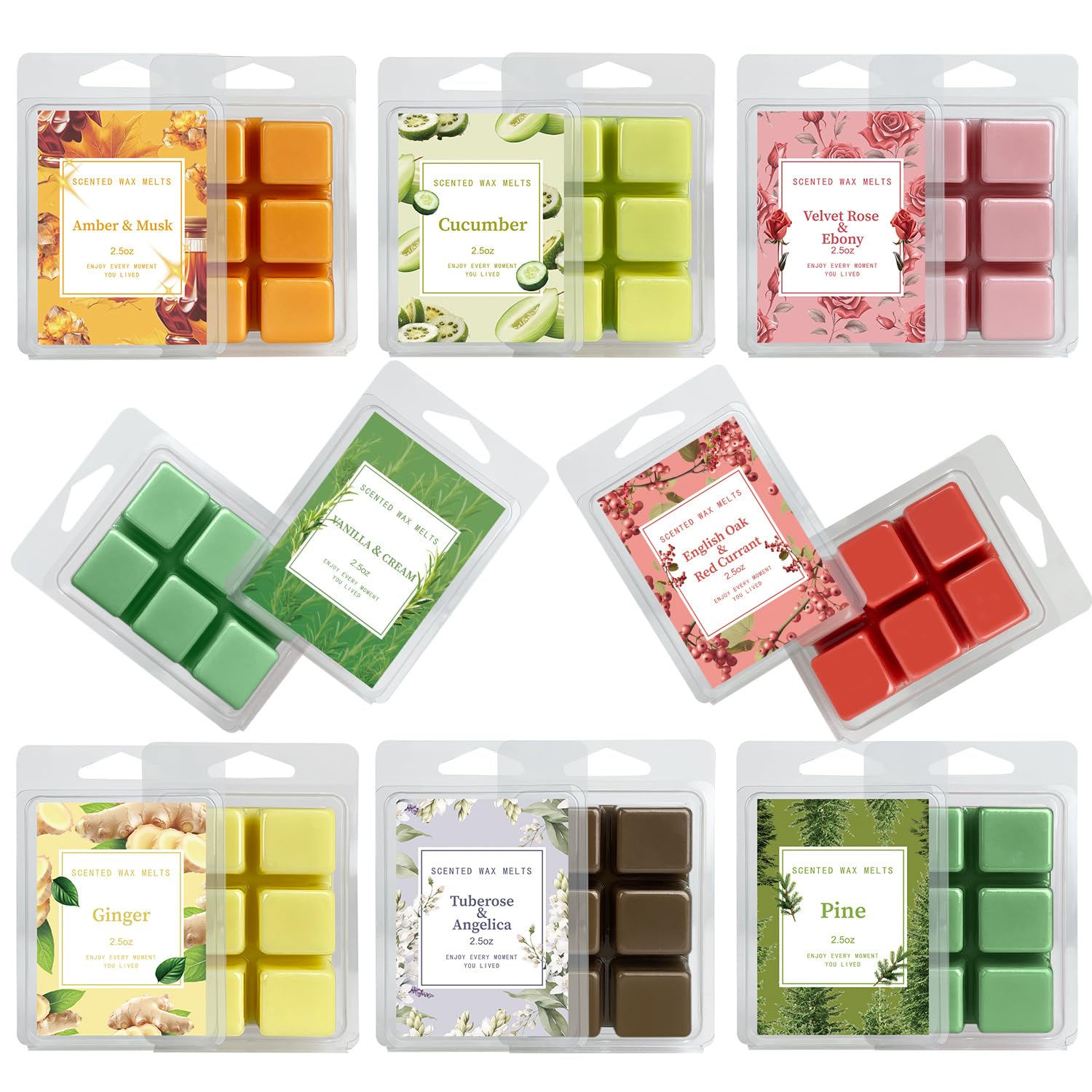 BINYUAN Summer Tropical Soy Wax Blocks with 8 Fragrance Sets