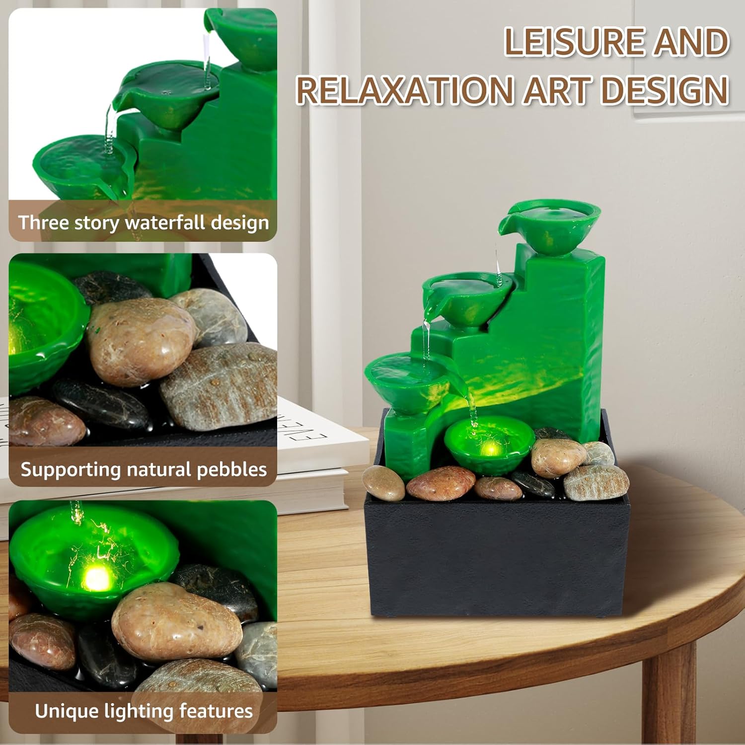 Tabletop Meditation Water Fountain With Light
