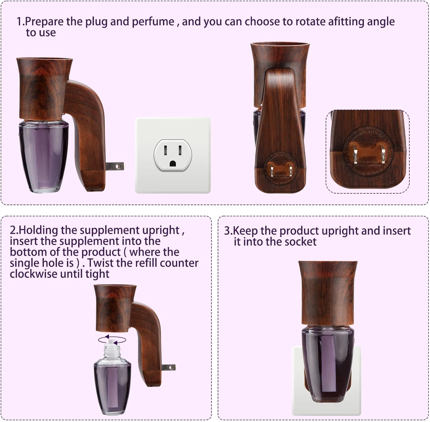 Nitial Wall Fragrance Plug In with Night Light 4 Pcs