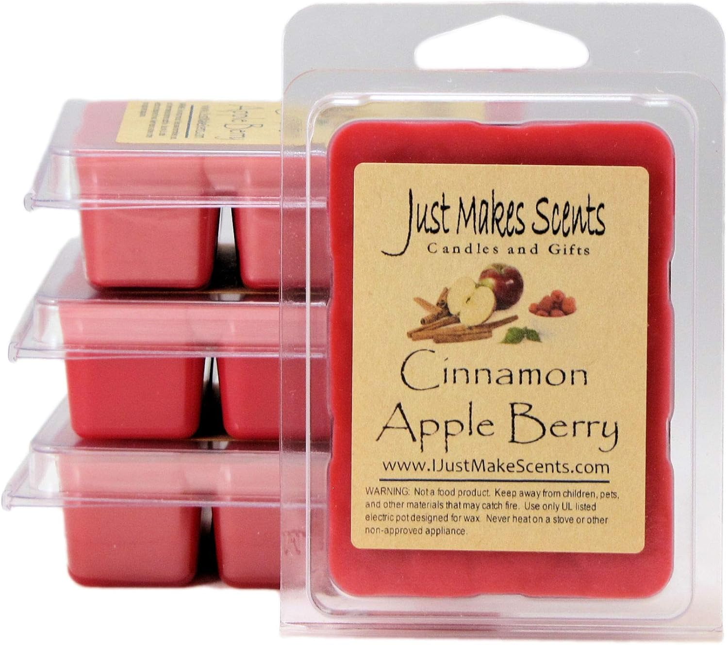 4 Pack Cinnamon Apple Berry Scented Wax Melts