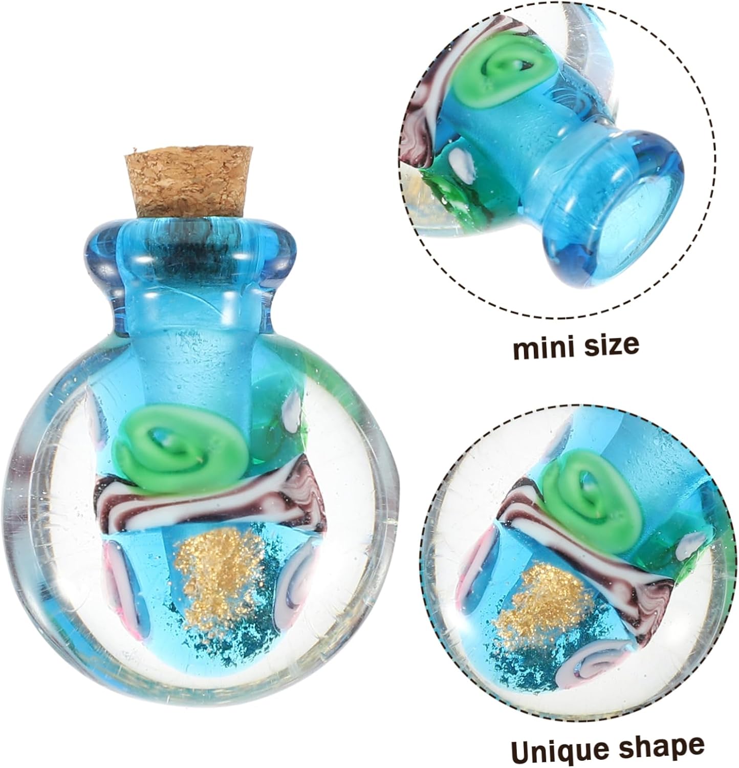 Essential Oil Diffuser Pendant Refillable Glass Bottle Necklace for DIY Jewelry