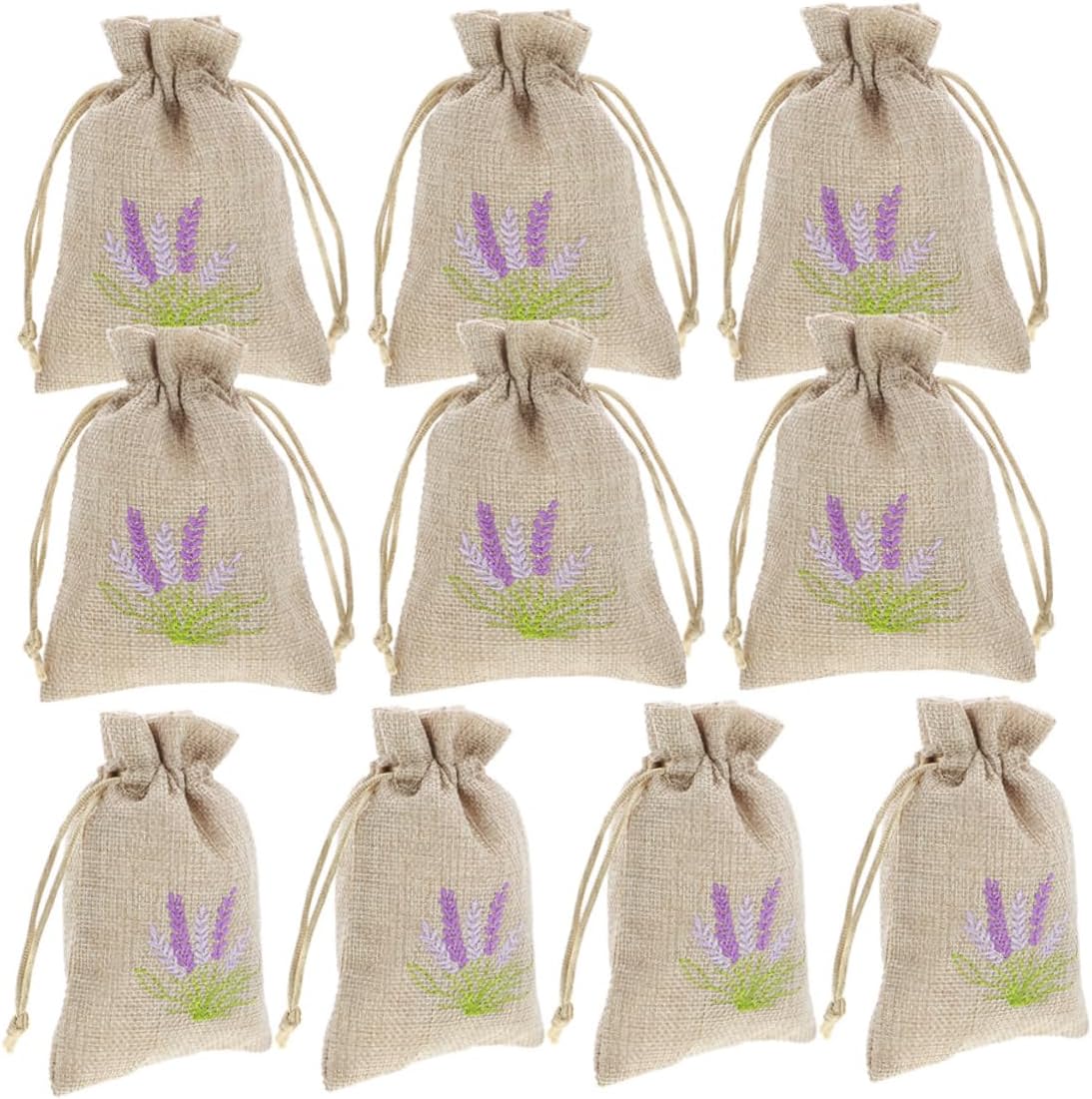 Sosoport 20pcs Lavender Sachet Bags Mini Embroidered Storage Drawstring Pouches