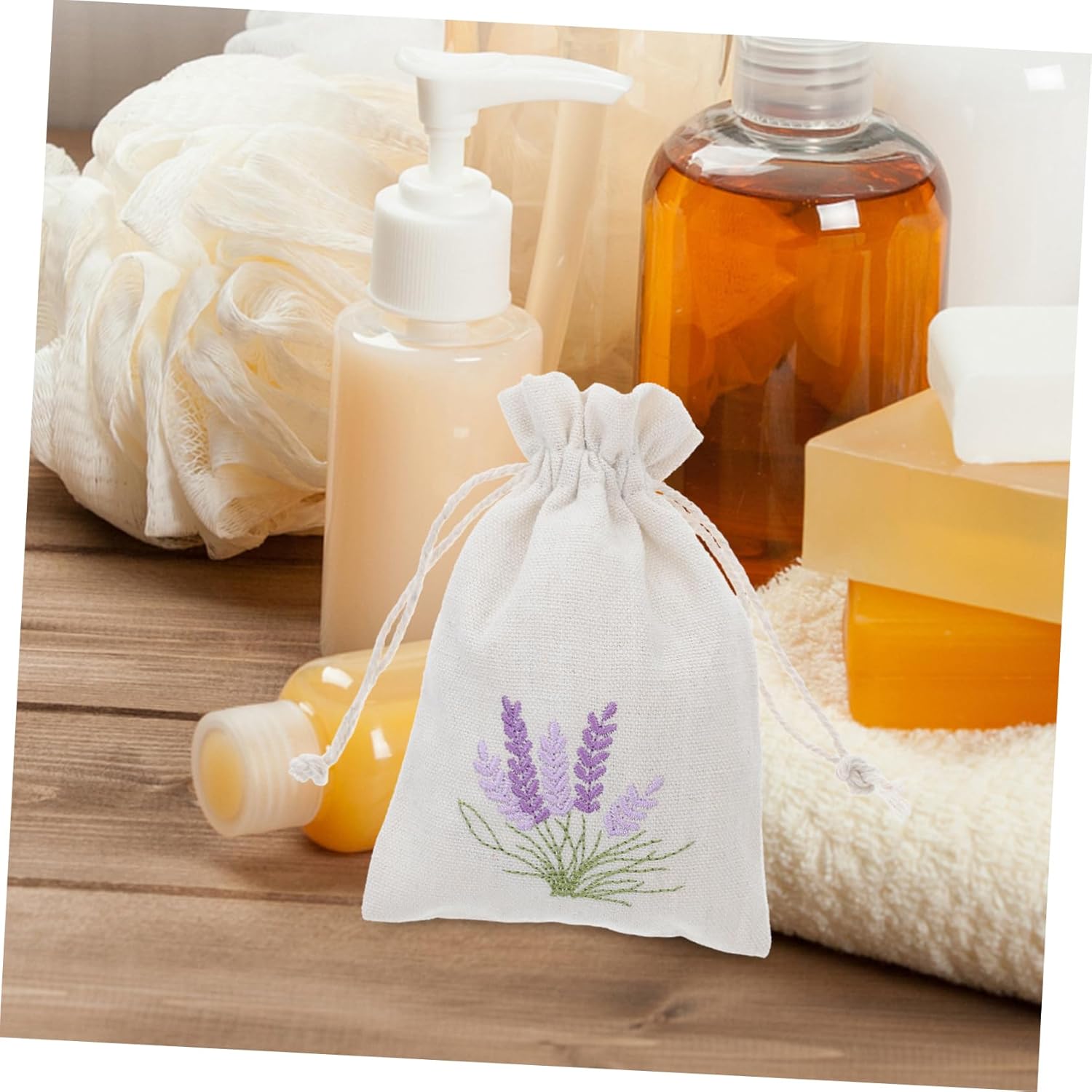 CHILDWEET 10Pcs Lavender Sachet Bags with Drawstring Closure