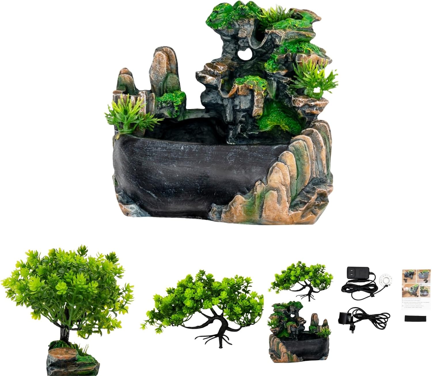 11 Inch Waterfall Fountain with LED Lights Atomizer