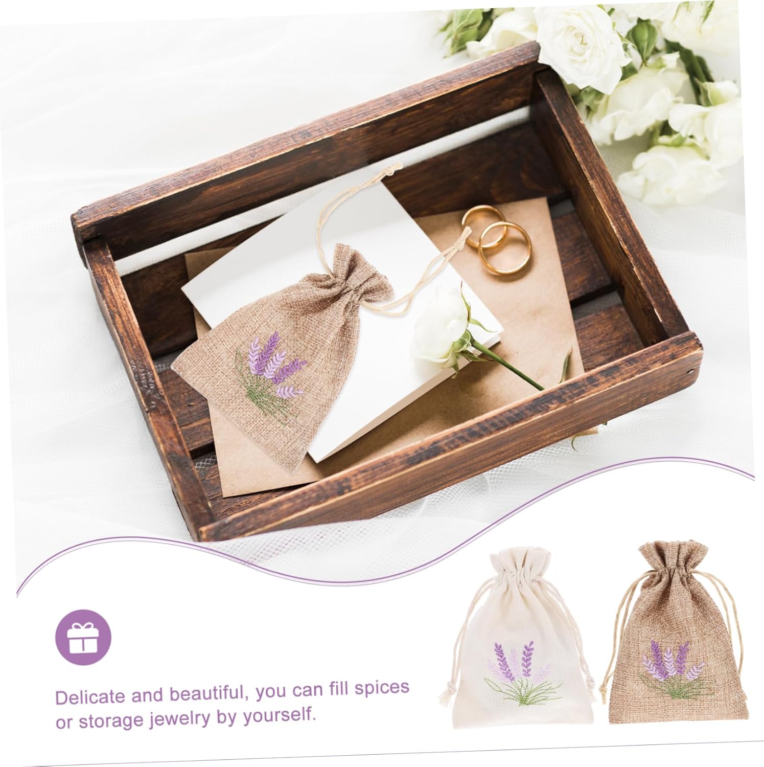 Amosfun 12 Pcs Lavender Sachet Bags for Jewelry and Party Favors