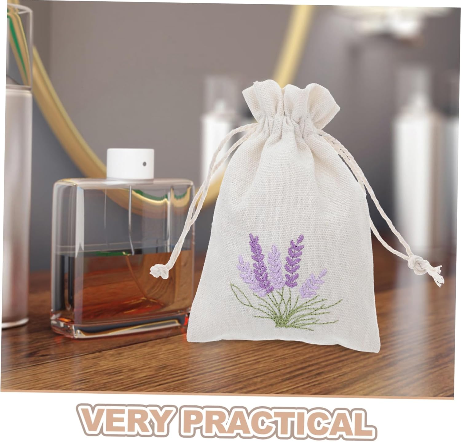 VALICLUD 10Pcs Lavender Sachet Bags Reusable Drawstring Pouches