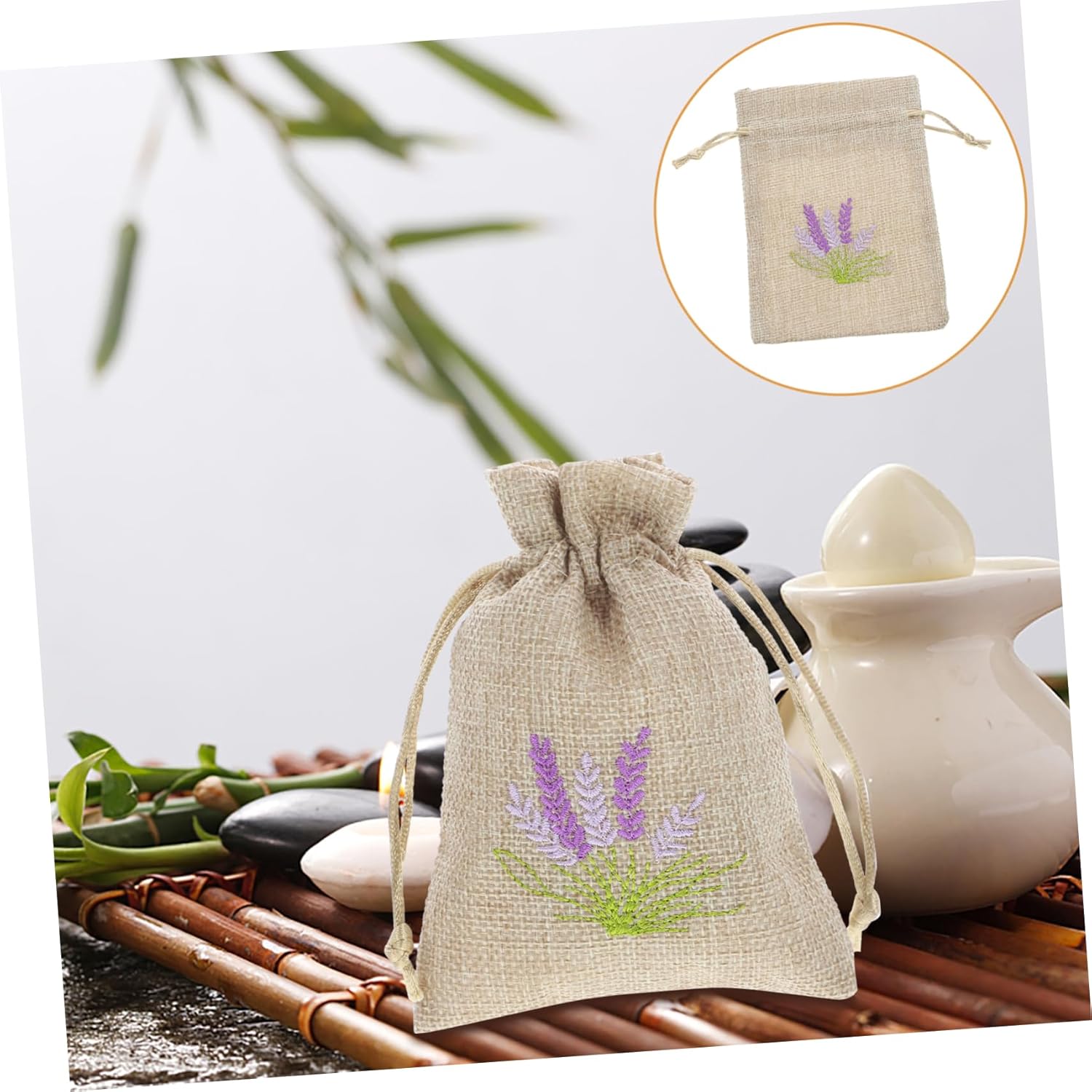 VICASKY 10 Pack Lavender Sachet Bags Drawstring Refillable Empty Fragrance Pouches