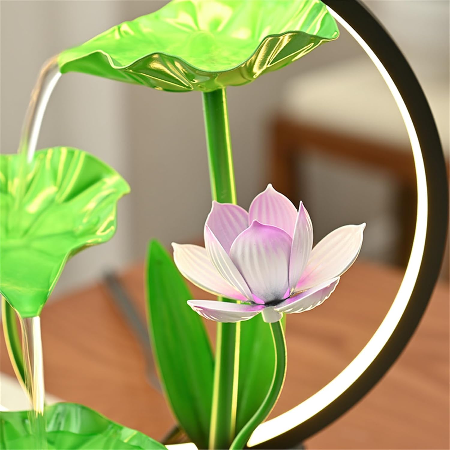 Tabletop Water Fountain with 3-Tier Design and LED Lighting