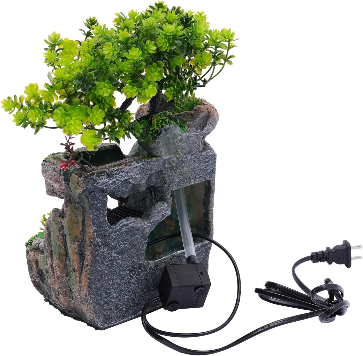 Kongkuni Tabletop Waterfall Fountain with LED Light and Pump