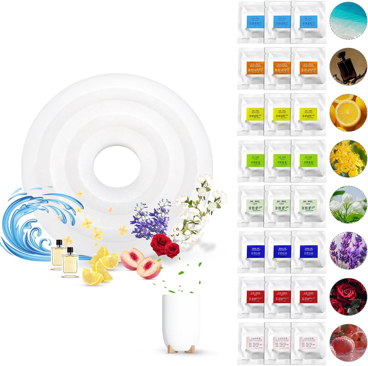 Sukh 24 Pack Towel Warmer Scent Discs with 8 Flavors