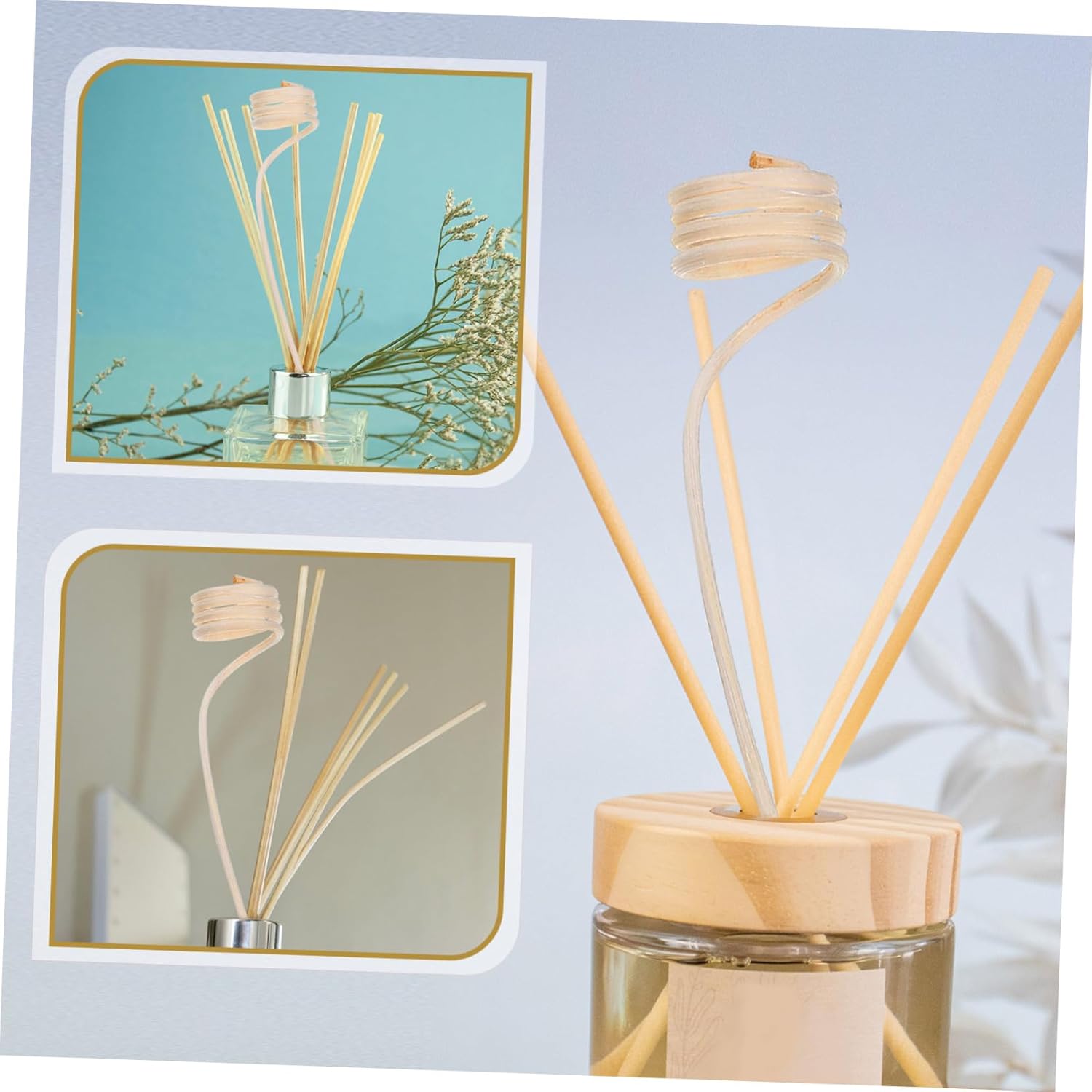 Luxshiny 20Pcs Rattan Aroma Diffuser Sticks for Home Fragrance