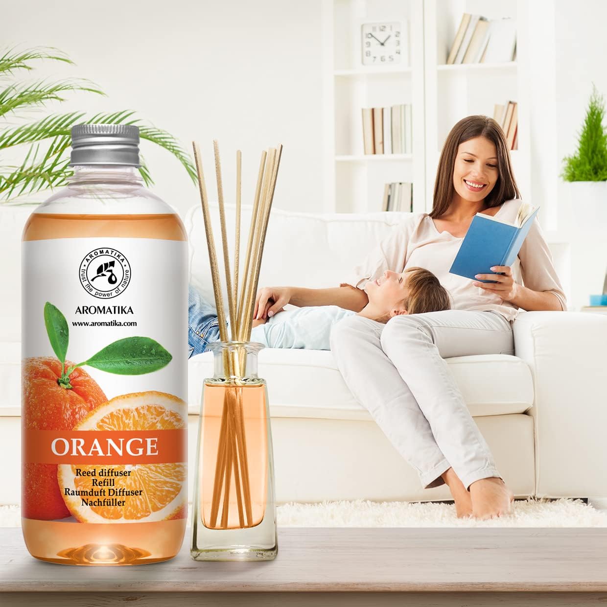 AROMATIKA Orange Reed Diffuser Refill - Set of 3