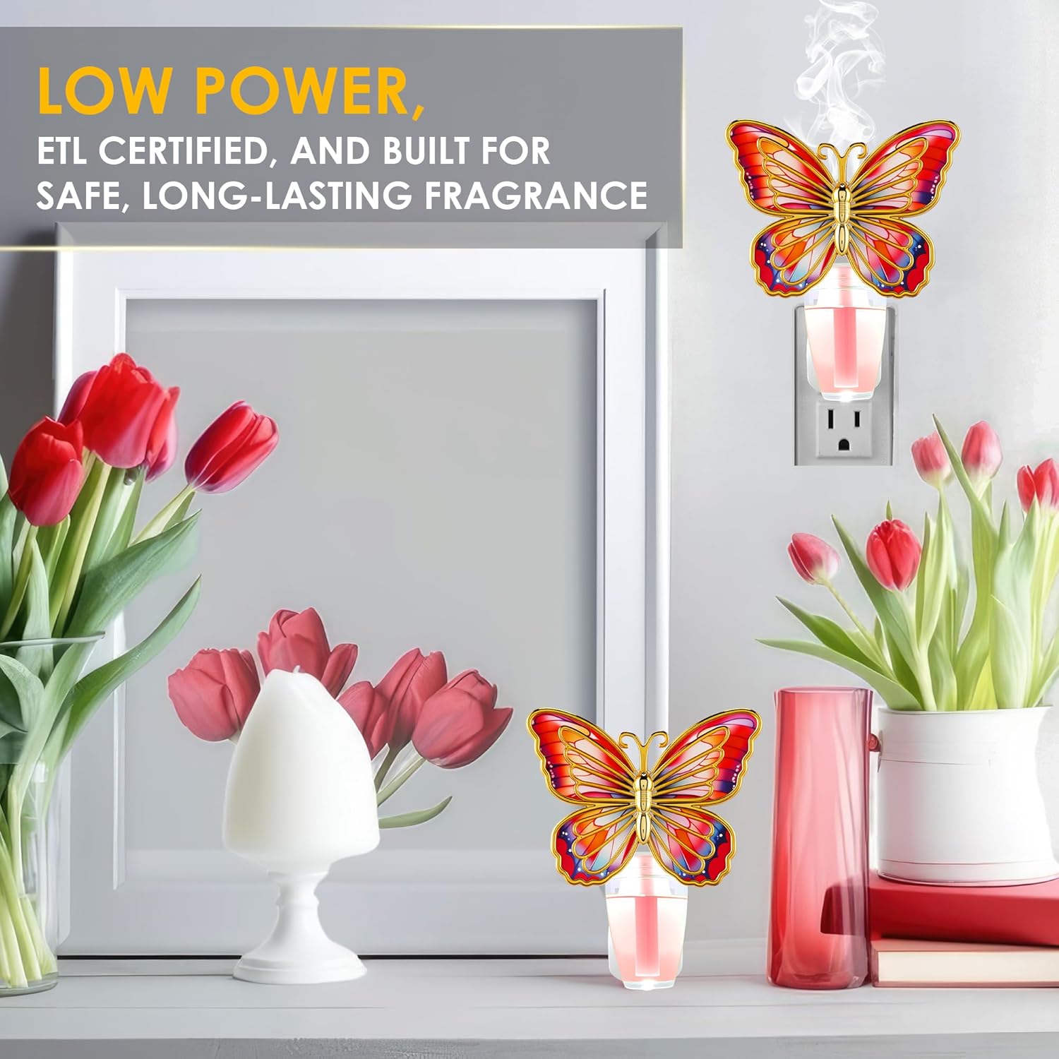 Butterfly Wall Fragrance Diffuser with Night Light