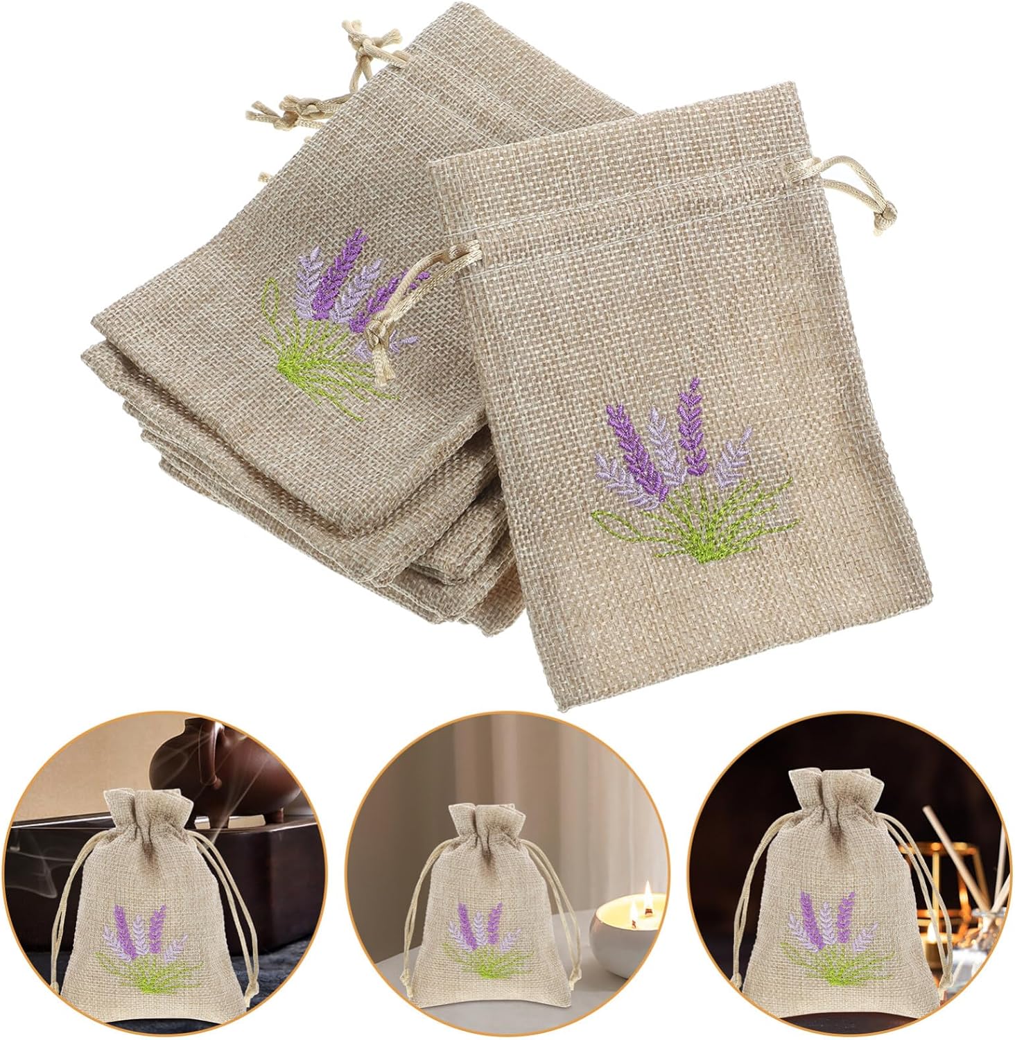 PRETYZOOM Noble Style Muslin Drawstring Sachet Bags for Fragrance
