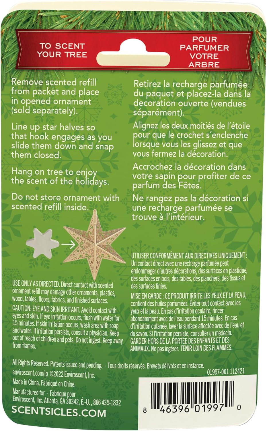 Scentsicles White Winter Fir Scented Star Refill 2 Pack
