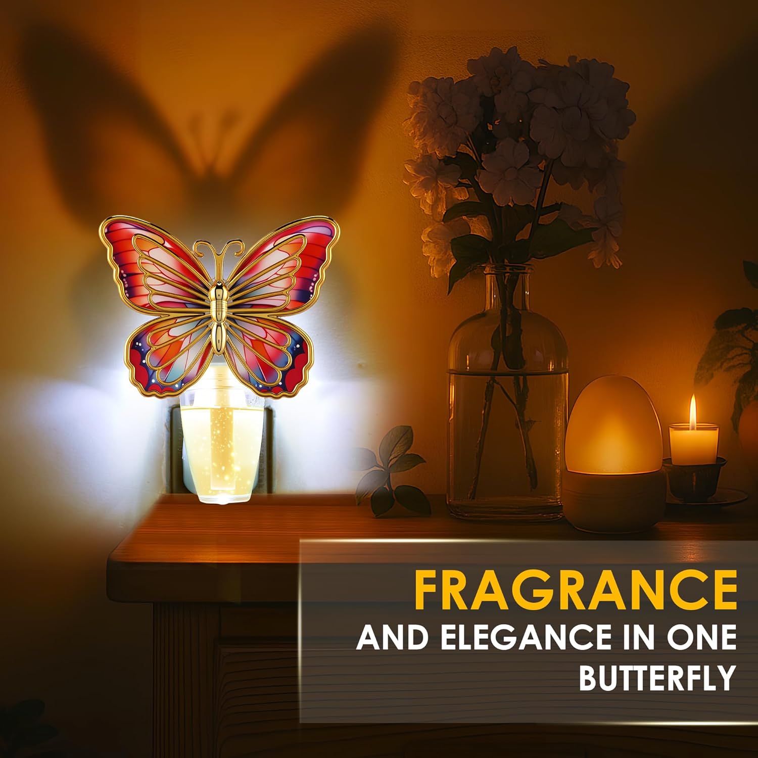 Butterfly Wall Fragrance Diffuser with Night Light