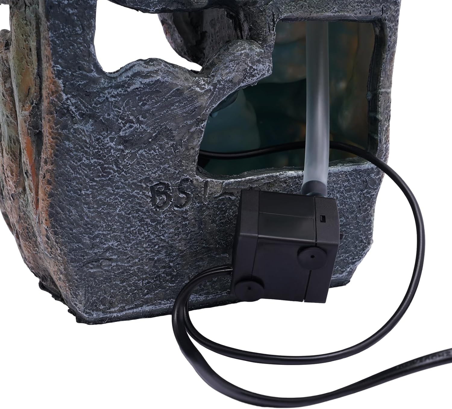 110V Tabletop Fountain with LED Light and Stone Landscape