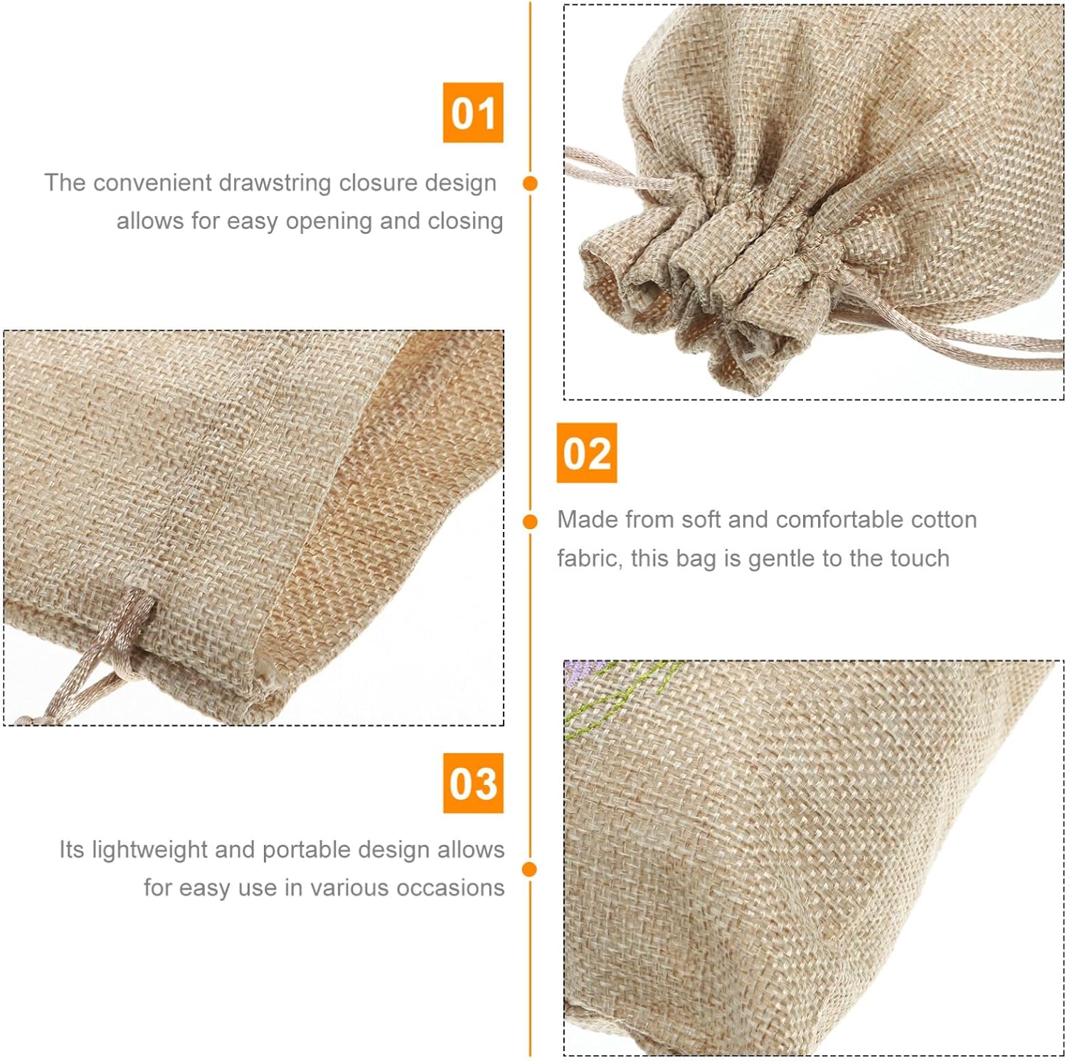 PRETYZOOM Noble Style Muslin Drawstring Sachet Bags for Fragrance