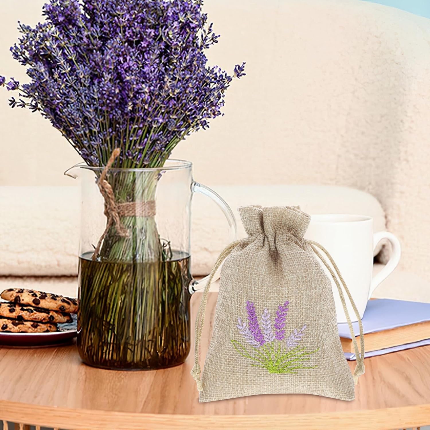 PRETYZOOM Noble Style Muslin Drawstring Sachet Bags for Fragrance