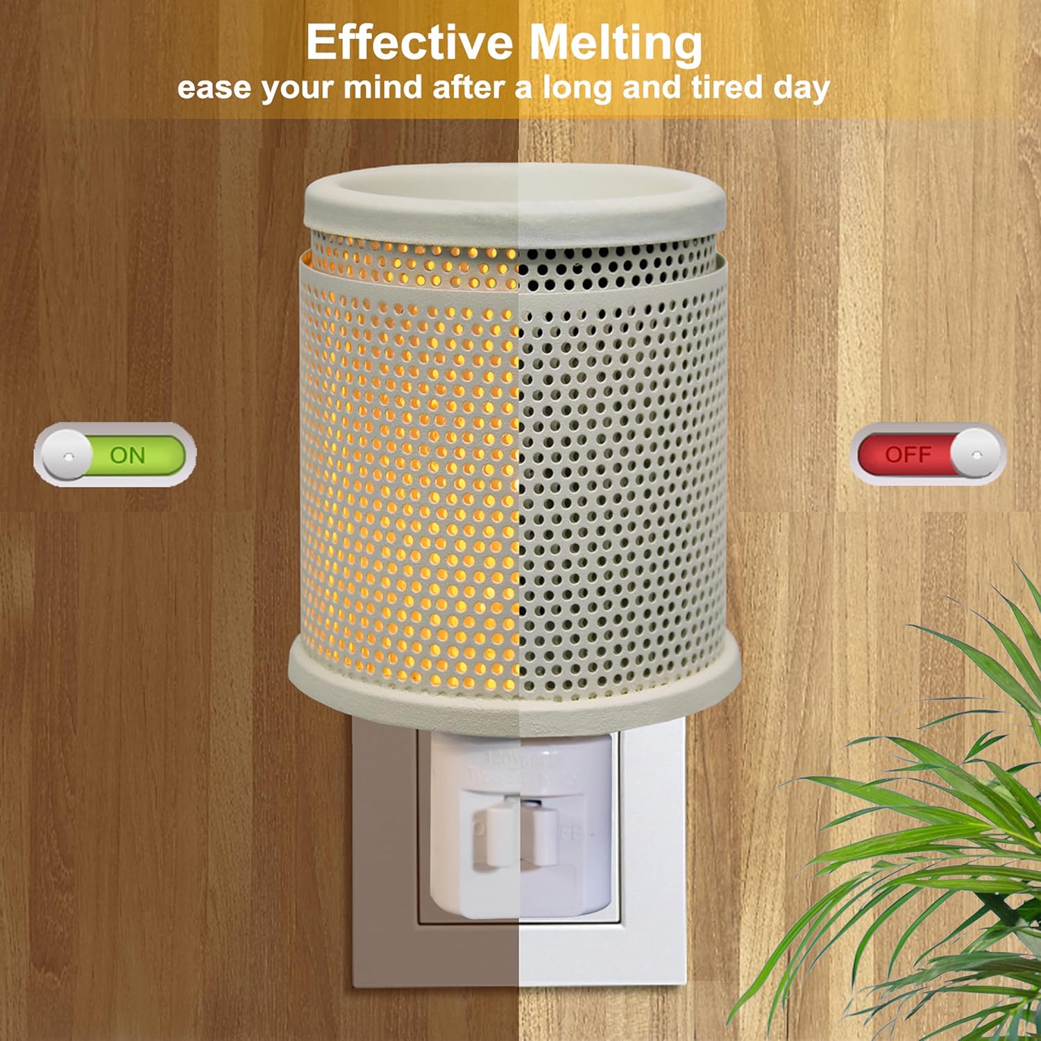 Wall Plug-in Electric Wax Melt Warmer with Double Metal Design
