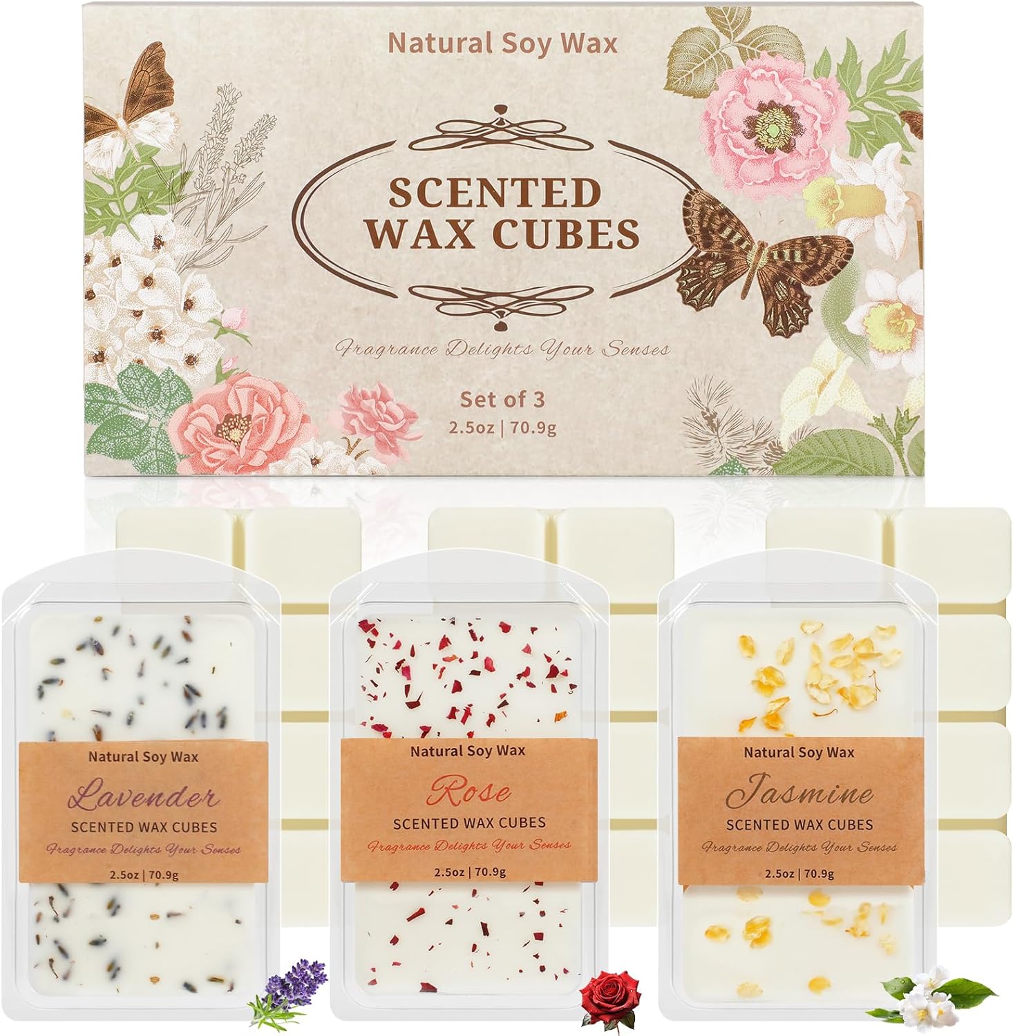 STRN Wax Melts Dried Floral Essential Oil Cubes 3x25 oz