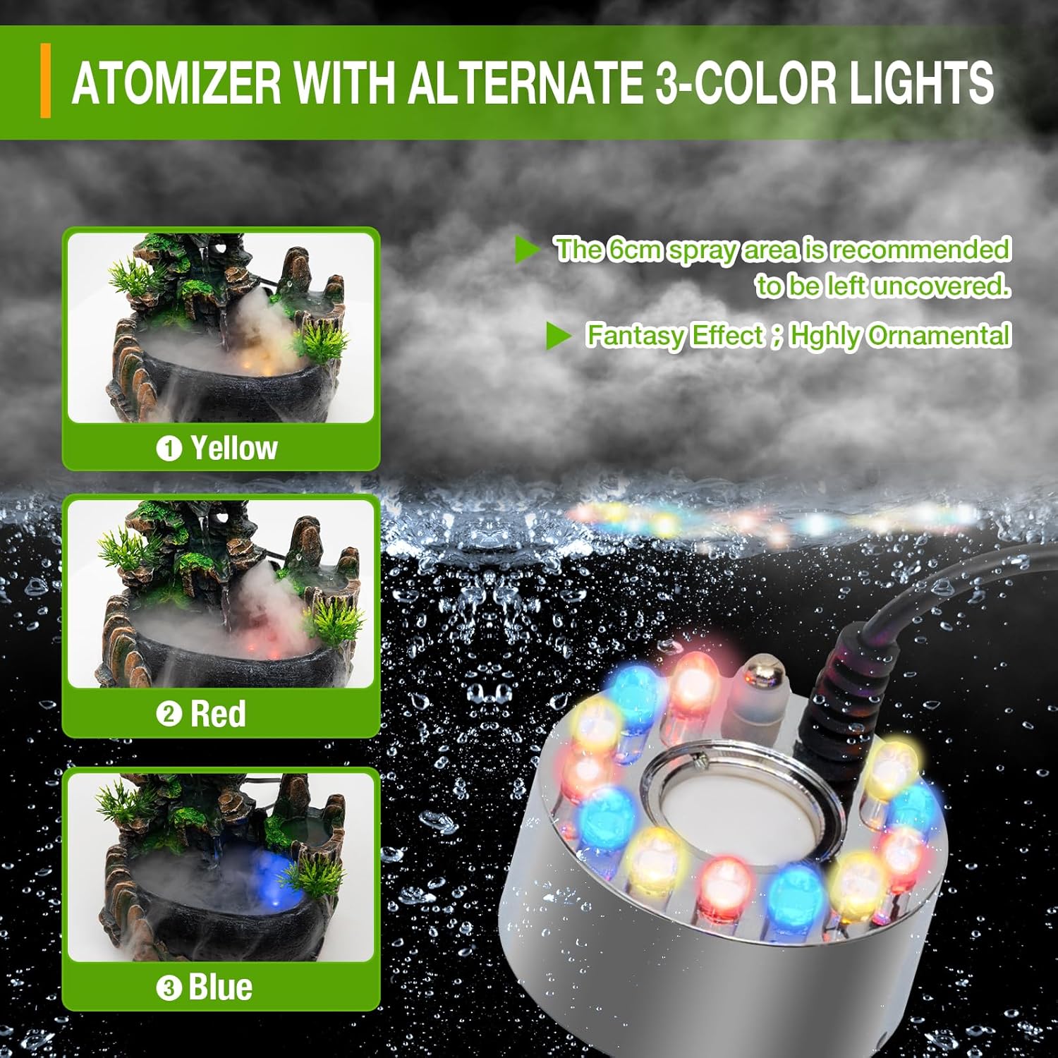 Tabletop Water Fountain with LED Lights Indoor Decor