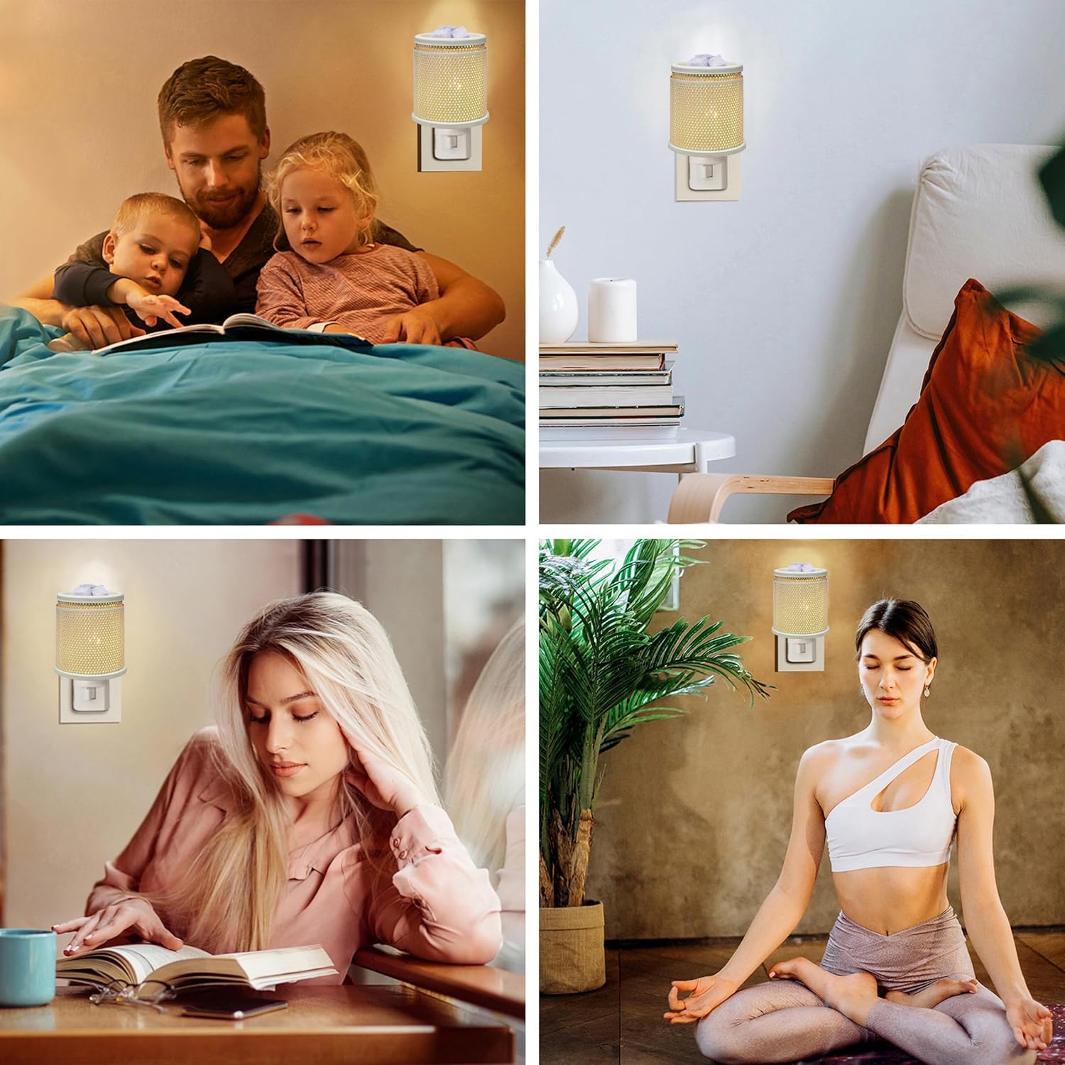 Wall Plug-in Electric Wax Melt Warmer with Double Metal Design