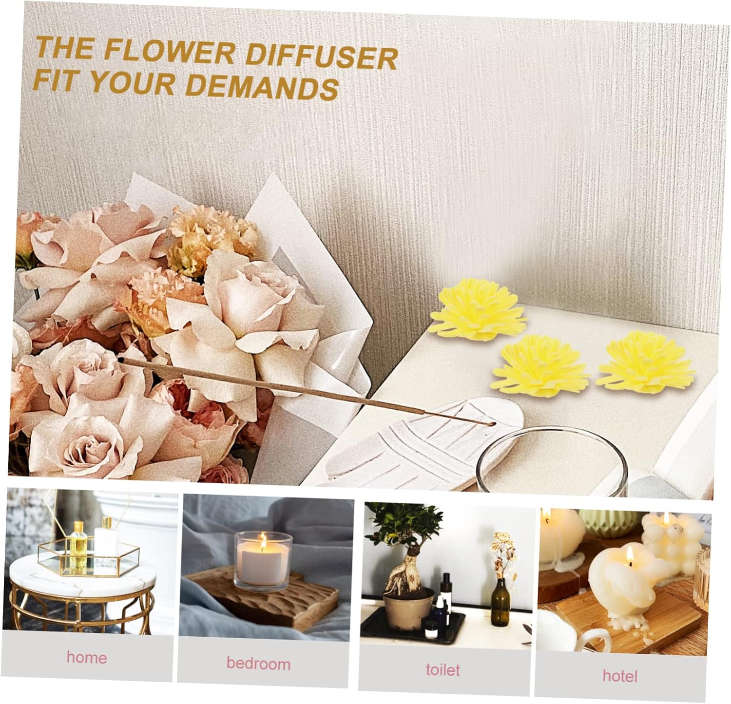 Ciieeo 100pcs Simulated Chrysanthemum Aroma Diffuser for Home Office