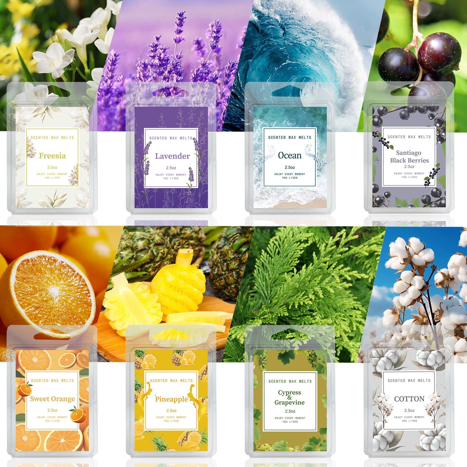 Aubinkenny Scented Wax Melts Set 8 Premium Scents