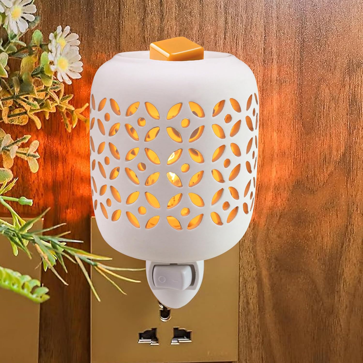 CVHOMEDECO Wall Plug-in Wax Melts Warmer with Night Light