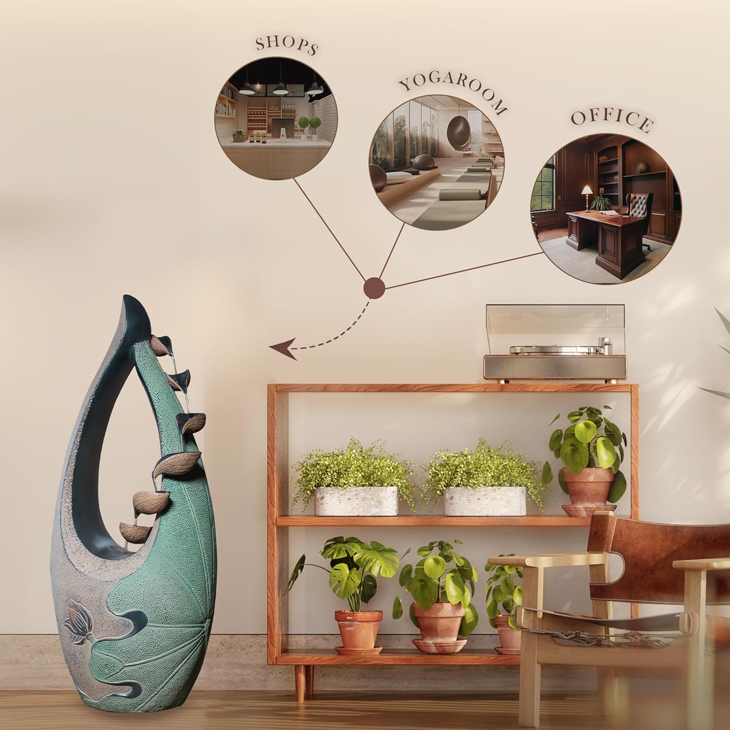 Indoor Tabletop Water Fountain with Decorative Design