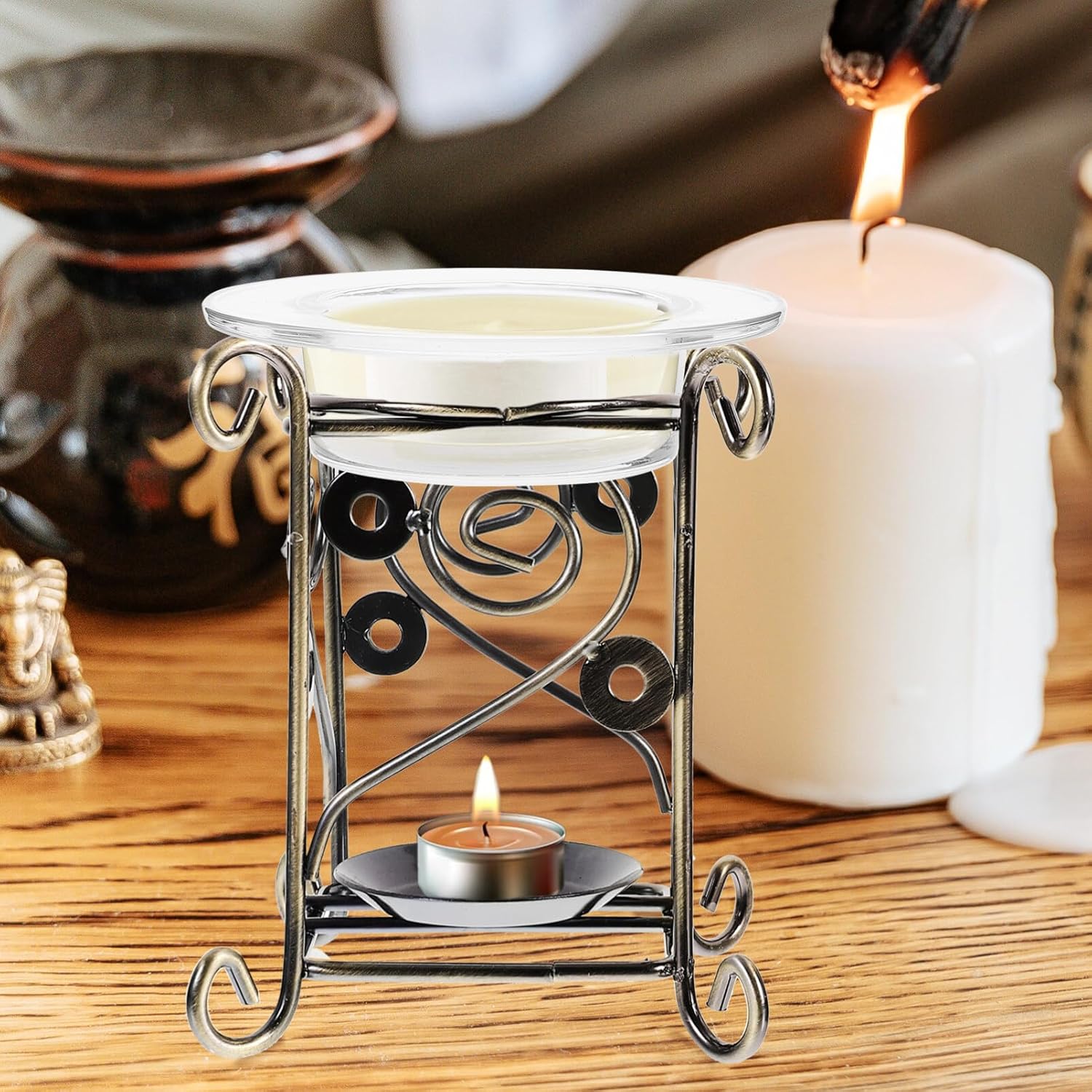 MAGICLULU 1Pcs Replacement Wax Warmer Dish Round Glass Bowl for Scented Candles