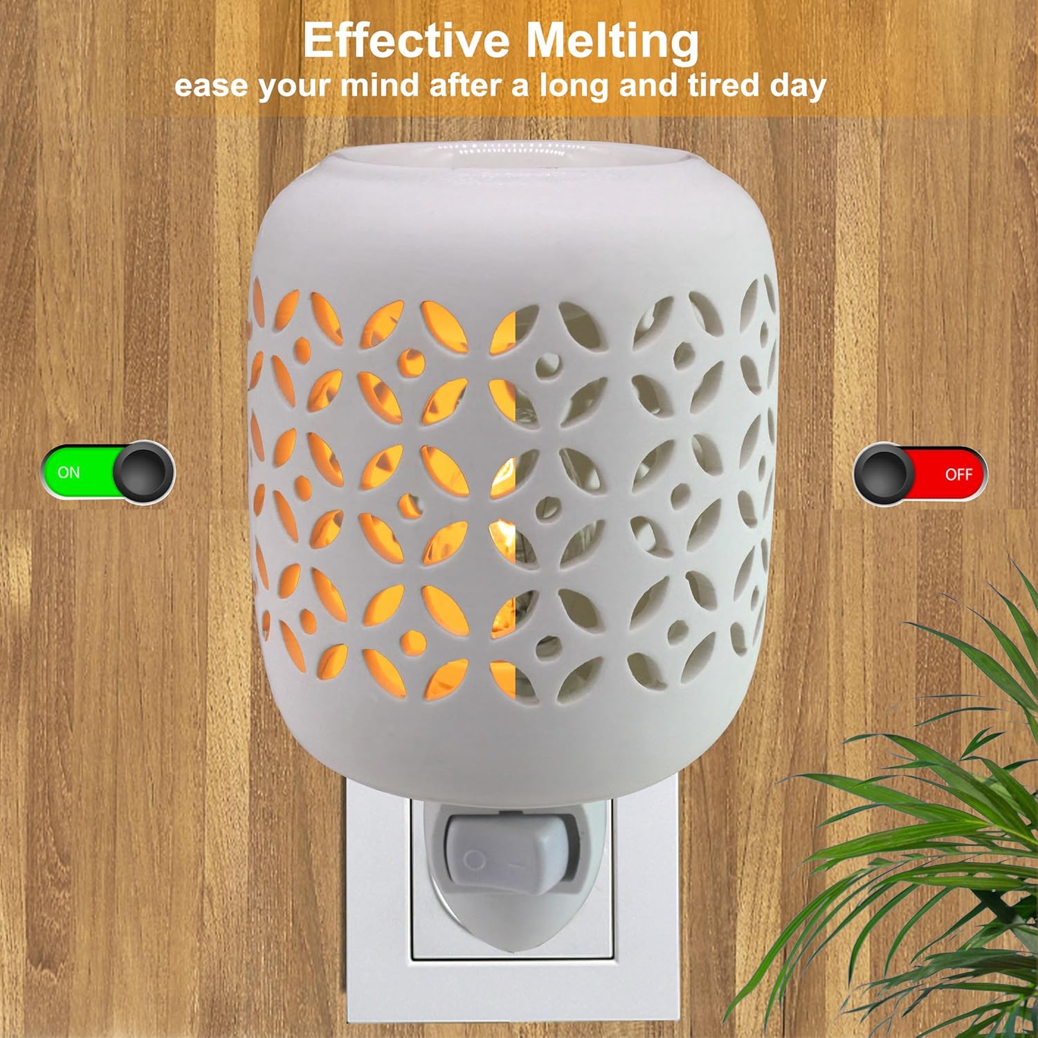 CVHOMEDECO Wall Plug-in Wax Melts Warmer with Night Light