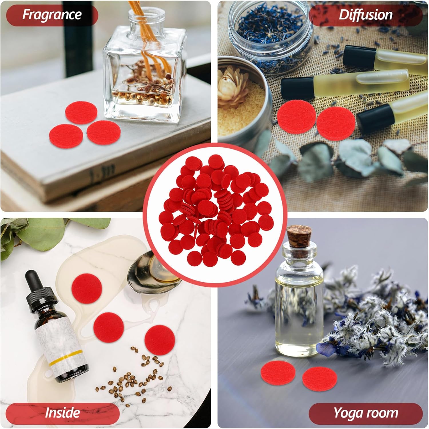 100Pcs Cotton Scenting Pads for Essential Oil Diffusers