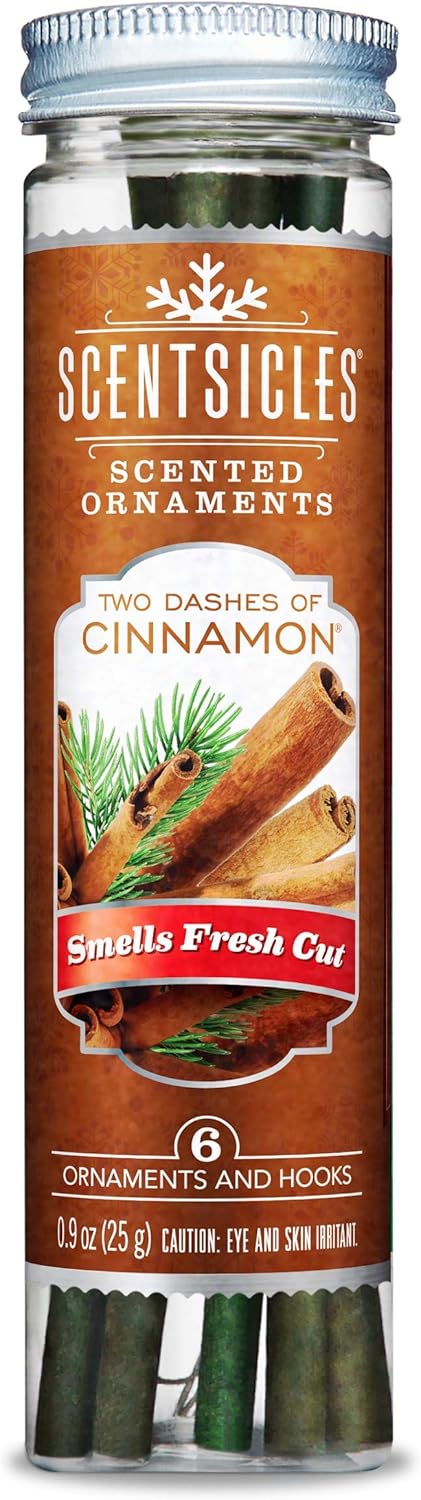 Enviroscent Scentsicles Scented Christmas Ornaments with Cinnamon Fragrance 6 Pieces