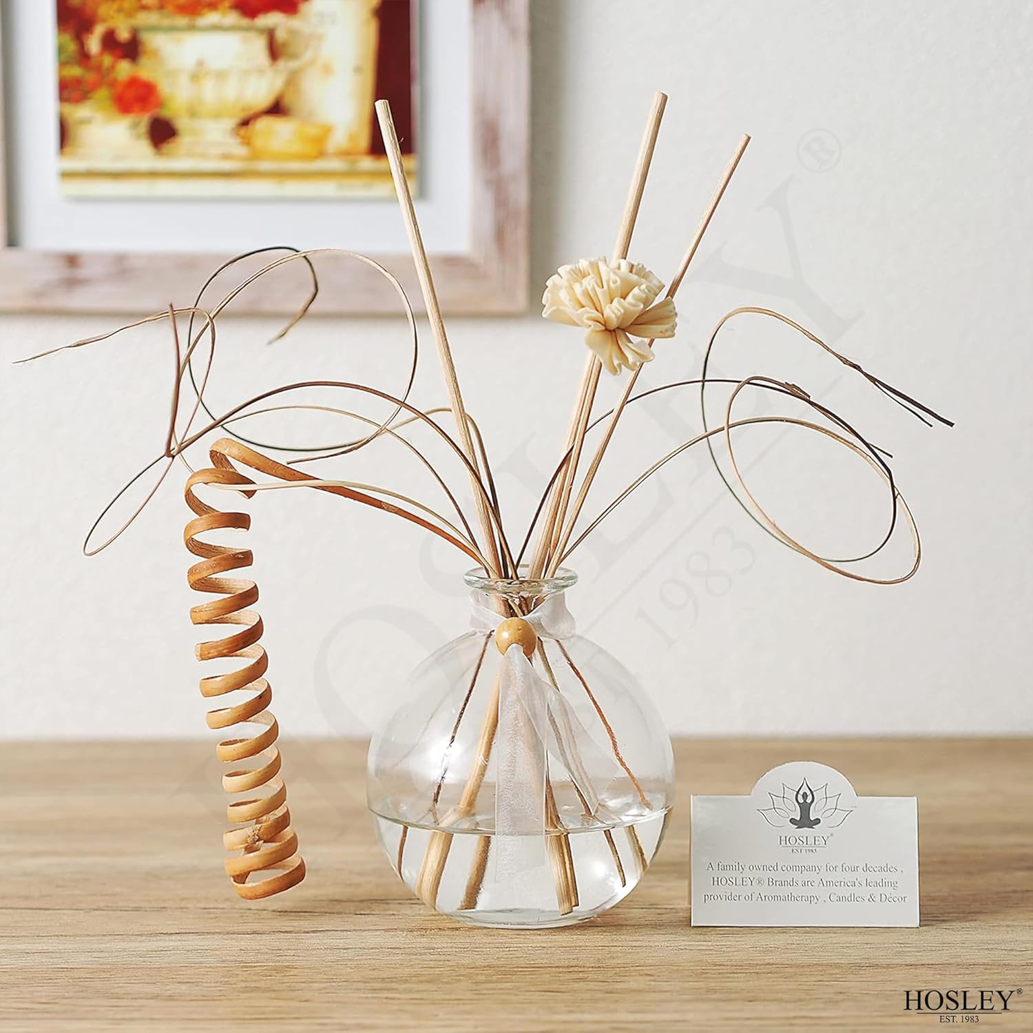 Hosley Glass Diffuser Bottles with Reeds Set of 4