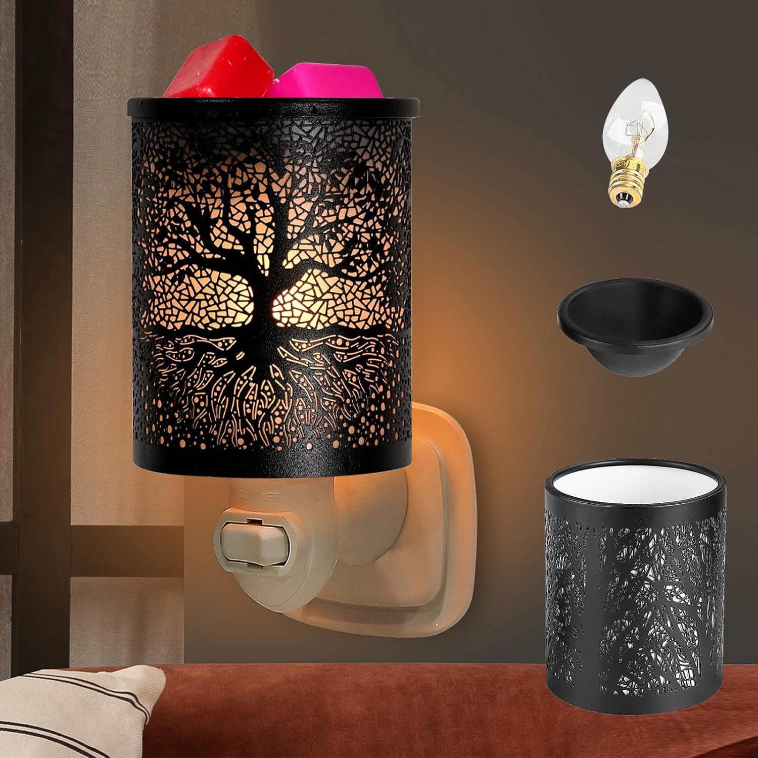 GaeYea Metal Wax Melts Warmer with Night Light and Removable Dish